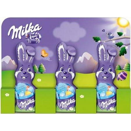 White Chocolate Bunny - Milka Chocolate Easter Bunny, Alpine Milk, (3 x 15g)