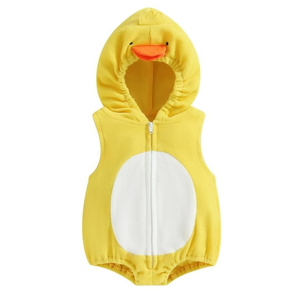 Jgppe Toddler Baby Girl Boy Fleece Romper Cute Sleeveless Hooded Outfit Clothes Easter Gifts 0-24 Months