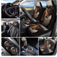 thumbnail image 3 of Uorisanigo Pair of Horses Auto Front and Rear Cushion Covers Water Coaster Gear Lever Cover+Hand Brake Cover Steering Wheel Cover Pillowcase Gifts for Friends and Family Set of 11, 3 of 7