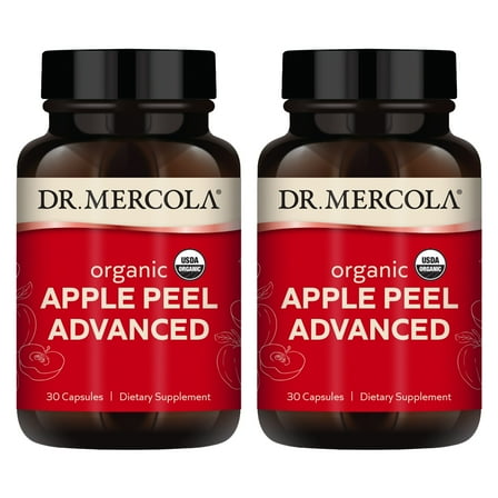 Dr. Mercola Organic Apple Peel Advanced, 30 Servings (30 Capsules), Dietary Supplement, Supports Healthy Blood Flow, Non-GMO, Certified USDA Organic - 2 Pack