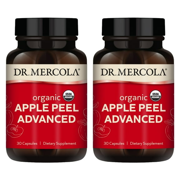 Dr. Mercola Organic Apple Peel Advanced, 30 Servings (30 Capsules), Dietary Supplement, Supports Healthy Blood Flow, Non-GMO, Certified USDA Organic - 2 Pack