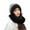Black, variant on vnanda Contrast Color Beanie Ladies Winter Hat Knitted Color Block Windproof Warm Soft Ear Plush Ball Decor Elastic Anti slip Beanie Scarf Combo