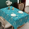 thumbnail image 3 of Teal Blue Table Cover for Rectangle Tables,Bohemia Linen Table Cloth,Tablecloth for Dining Kitchen Decor Party,60x84, 3 of 5