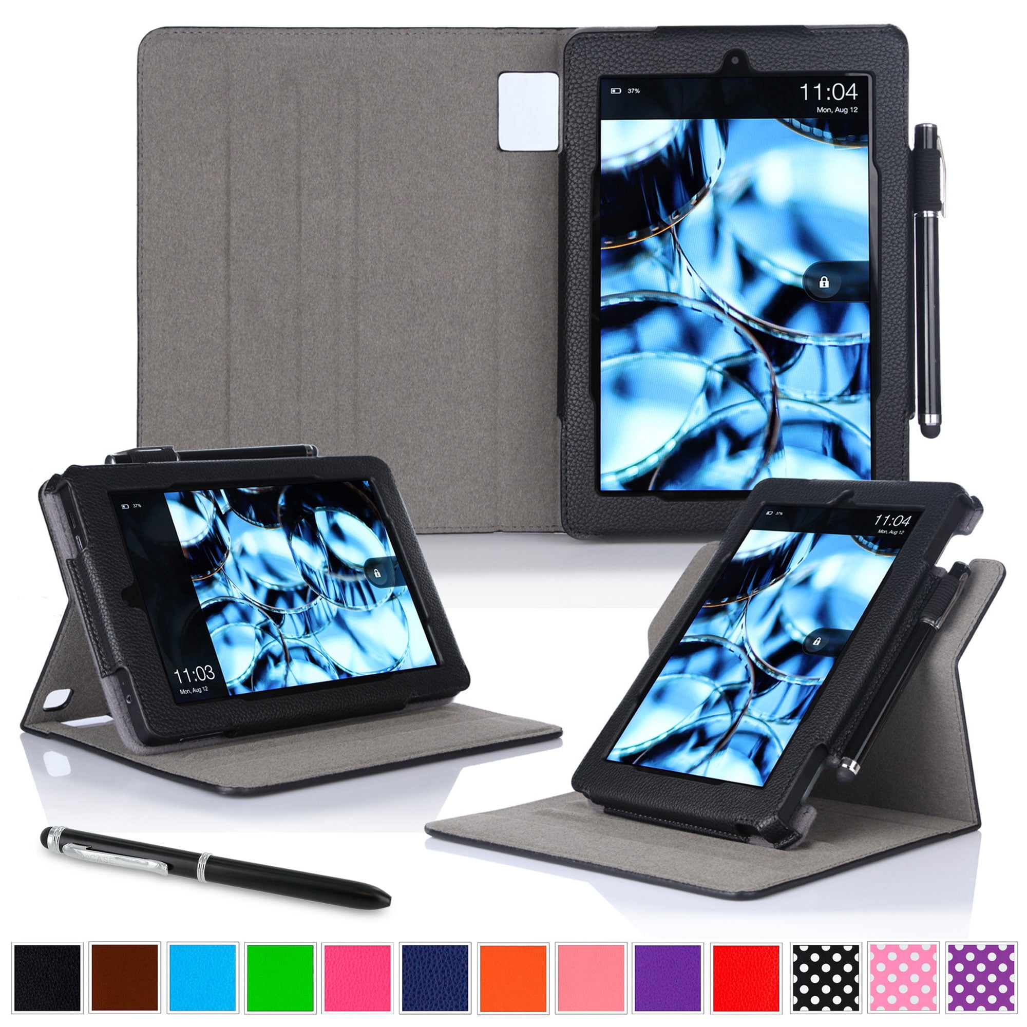 Roocase Amazon Kindle Fire Hd 7 2014 Dual View Folio Case With Auto Sleep Wake Cover Stand For Amazon Fire Hd 7 Tablet 2014 4th Generation Walmart Com Walmart Com