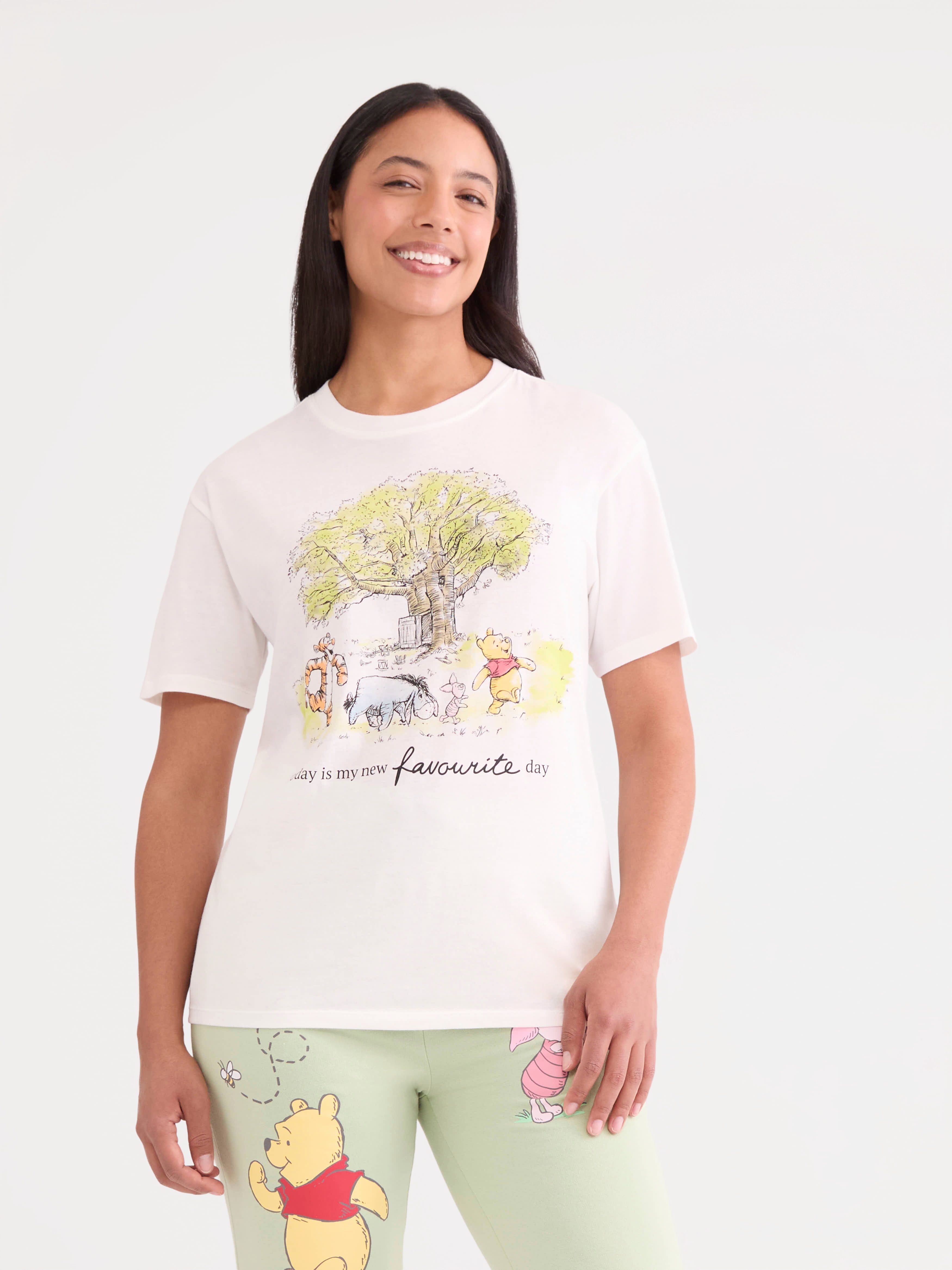 Disney Women's Winnie the Pooh Graphic Tee, Sizes XXS-XXL Disney Women's Winnie the Pooh Graphic Tee, Sizes XXS-XXL