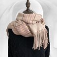 thumbnail image 4 of Long Scarf Windproof Soft Stylish Lady Classic Plaid Pattern Thermal Scarf, 4 of 4