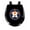 Astros, variant on Black Round Molded Wood Toilet Seat Featuring Your Choice of a Baseball Team Logo Vinyl Decal on the Top of the Toilet Seat Lid (Angels)