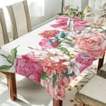 thumbnail image 4 of Pink Flower Pattern Rectangle Tablecloth, Dust Proof Anti Wrinkle Wipeable Table Cloth Tabletop foration of Dinner Kitchen Wedding Holiday Party 60"x120" Decor Gift, 4 of 7