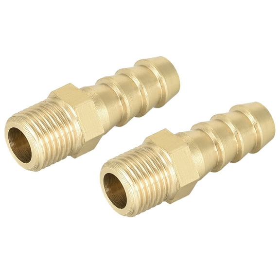 Unique Bargains Brass Fitting Connector Metric M10x1 Male to Barb Hose ID 8mm 2 pcs