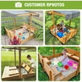 thumbnail image 3 of Aivituvin Kids Sand Boxes with Lid and Canopy, Sandboxes with Covers Foldable Bench Seats, Children Outdoor Wooden Playset - Upgrade Retractable Roof, 3 of 11