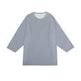 thumbnail image 5 of 3/4 Sleeve Shirts for Men Solid Color Crew Neck Baseball T-Shirts Casual Loose Fit Three Quarter Sleeve Tees Gray XL, 5 of 7