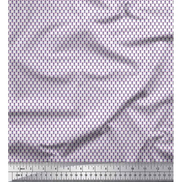 Soimoi Crepe Silk Fabric Arrow Small Print Fabric by The Yard 42 Inch Wide
