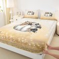 thumbnail image 3 of jejeloiu Autumn Fall Pumpkin Twin Sheet Sets,Rustic Leaves Twin Fitted Sheet,Gold Bling Print Flat Sheet For Children,Breathable Home Decor,3pcs, 3 of 7