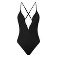 thumbnail image 5 of Yuncity One Piece Swimsuit Women Deep V Neck Shapewear Backless Thong Bodysuit Tank Top Bathing Suits Swimwear For Beach Pool Black S-Xl, 5 of 5