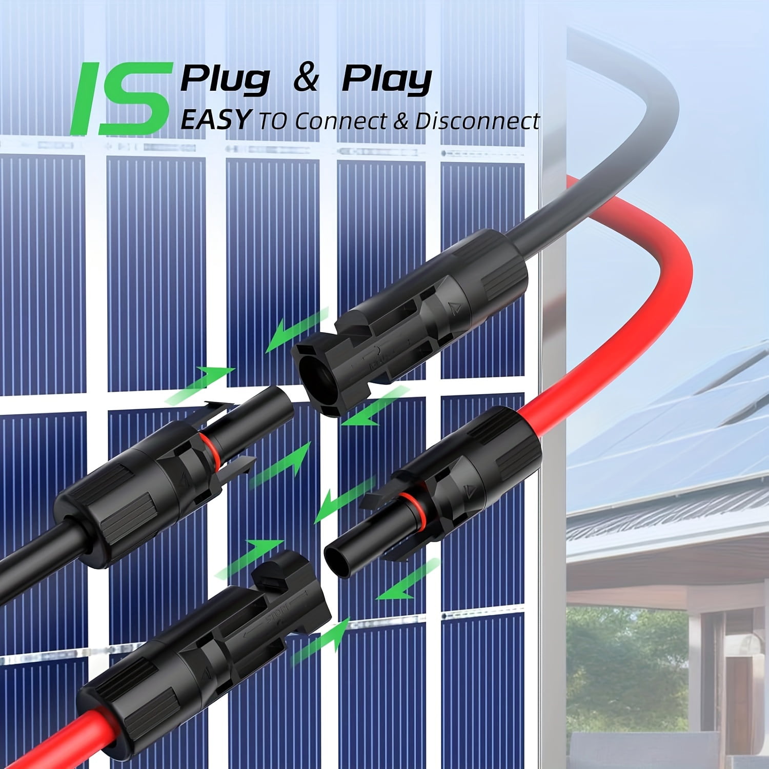 SUGARMOM 20ft Long 14AWG Heavy-Duty MC4 to MC4 Solar Extension Cable - Durable  Weather-Resistant  High-Temperature & Cold-Proof for Reliable RVs and Outdoor Power Systems Connection
