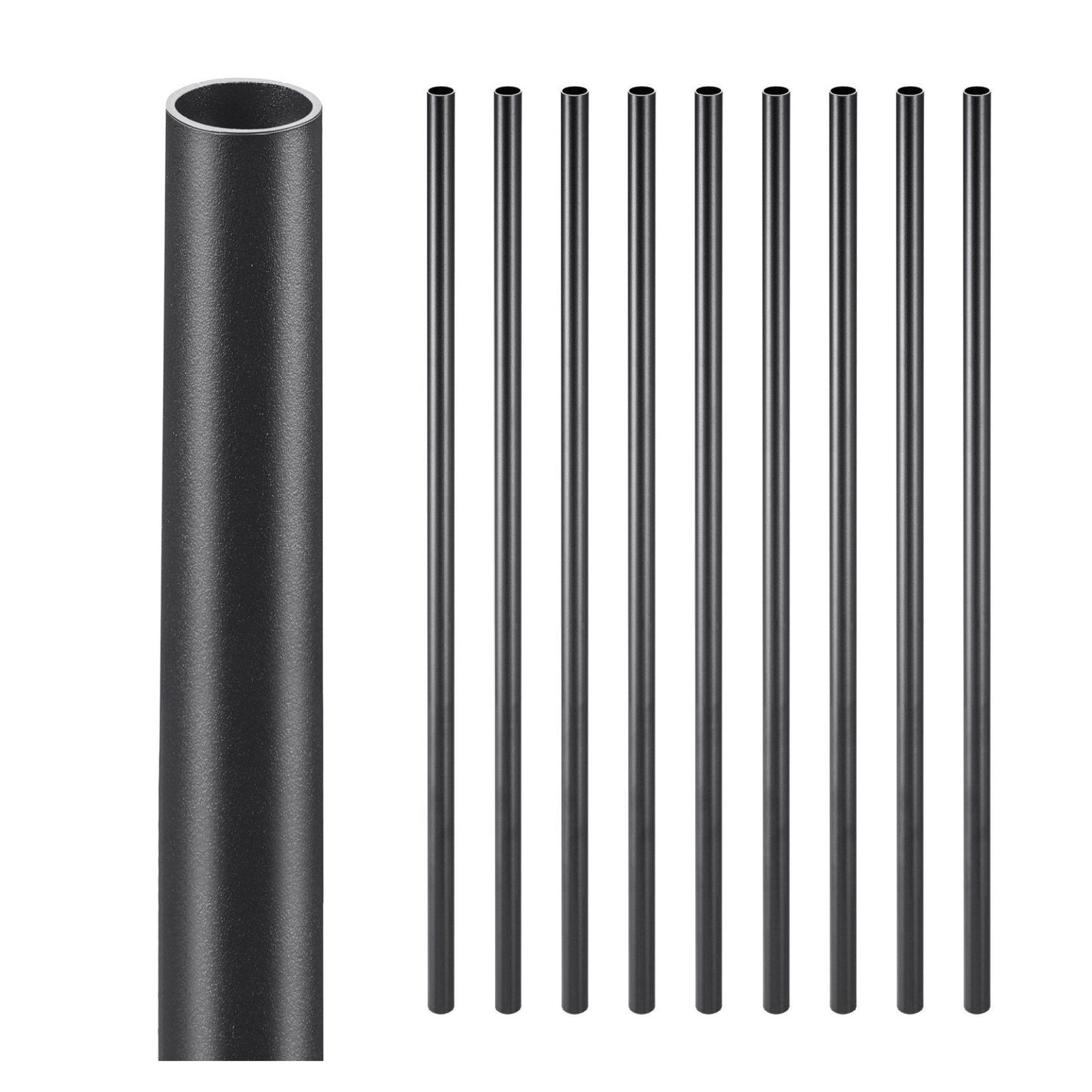 Aluminum Stair Balusters 51 Pack - 26 Inch Metal Spindles with Screws & Rail Caps - Indoor/Outdoor Staircase Railing - Durable & Rustproof - Black