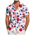thumbnail image 5 of Leey-World Men's 250 Anniversary Shirts Hawaiian Shirt for Men Patriotic Short Sleeve Button Down Shirt, Independence Day Gifts(Red,XL), 5 of 8