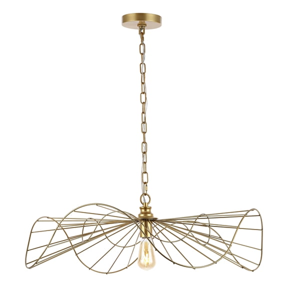 SAFAVIEH Mikola LED Gold Painting Iron Pendant Light with Shade