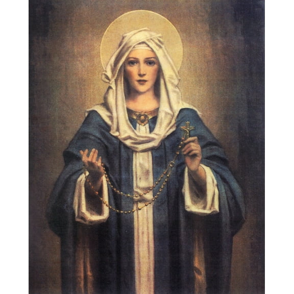 Catholic print picture - Our Lady of the Rosary T - 8" x 10" ready to be framed