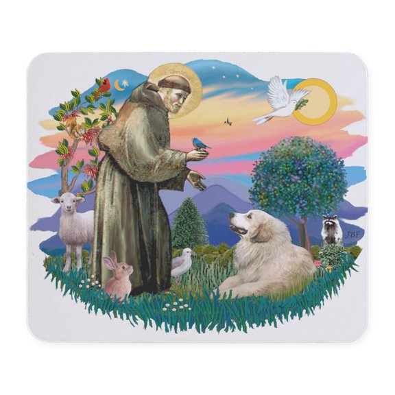 CafePress - St. Fran #2/ Great Pyrenees (#2) Mousepad - Non-slip Rubber Mousepad, Gaming Mouse Pad