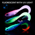 thumbnail image 6 of TRUSCEND Duramax Soft Fishing Lures with BKK Hooks, Easy Catch Curly & T-Tail for Trembly Sinking & Vibrating Swim, UV or Glow Effect for All Conditions, Pre-rigged Swimbait for Bass Trout Crappie, 6 of 9