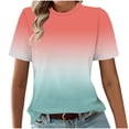 thumbnail image 3 of Ichuanyi Womens Summer Tops Trendy Gradient Color Print Short Sleeve Tshirts Shirts Crew Neck T Shirts Fashion, 3 of 7