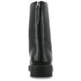thumbnail image 4 of Journee Womens Nikks Lace Up and Zip Entry Almond Toe Booties, 4 of 10