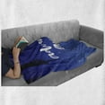 thumbnail image 6 of Saying Soft Flannel Fleece Blanket, Lettering About Travel Adventure and Vacation with Stars Night Sky Print, Cozy Plush for Indoor and Outdoor Use, 50" x 70", Violet Blue and White, by Ambesonne, 6 of 6