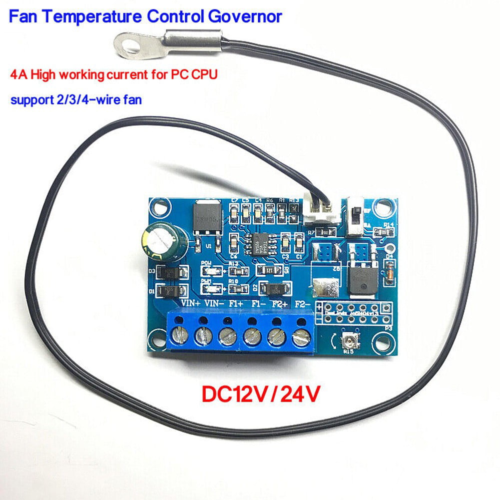 længst aspekt Kinematik DC12V 24V Automatic PWM PC CPU Fan Temperature Control Speed Controller 2-way  4A - Walmart.com