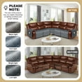 thumbnail image 5 of Timeles Waterproof Velvet Extra Large Recliner Sectional Couch Covers L-Shaped 5 Seat Reclining Sofa Slipcover without Backrest (Gray), 5 of 6