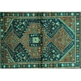 thumbnail image 1 of Ahgly Company Machine Washable Indoor Rectangle Persian Turquoise Blue Traditional Area Rugs, 4' x 6', 1 of 4