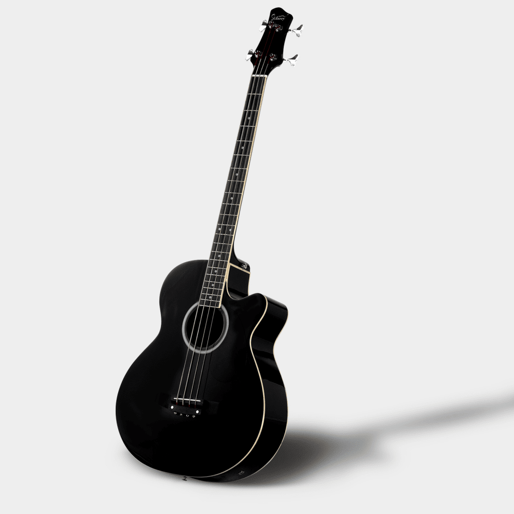 Tcbosik Full Size Acoustic Electric Bass Guitar Beginner Kit, 4 Strings Electric Acoustic Bass Guitar with Equalizer, Bag, Cable, Wrench, Strap, Plectrum, Black