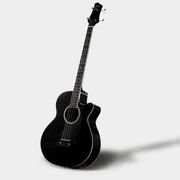Tcbosik Full Size Acoustic Electric Bass Guitar Beginner Kit, 4 Strings Electric Acoustic Bass Guitar with Equalizer, Bag, Cable, Wrench, Strap, Plectrum, Black