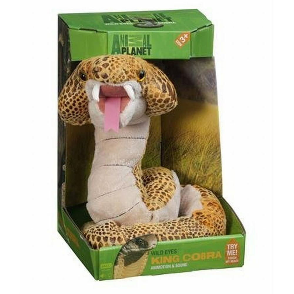 Animal Wild Eyes Animated King Cobra Plush Snake (Colors Vary