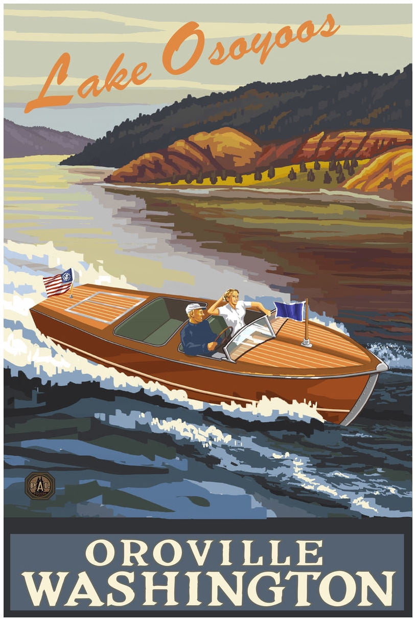 Lake Osoyoos Oroville Washington Woodie Boat Lake Giclee Art Print Poster By Paul A Lanquist 30 X 45 Walmart Com Walmart Com