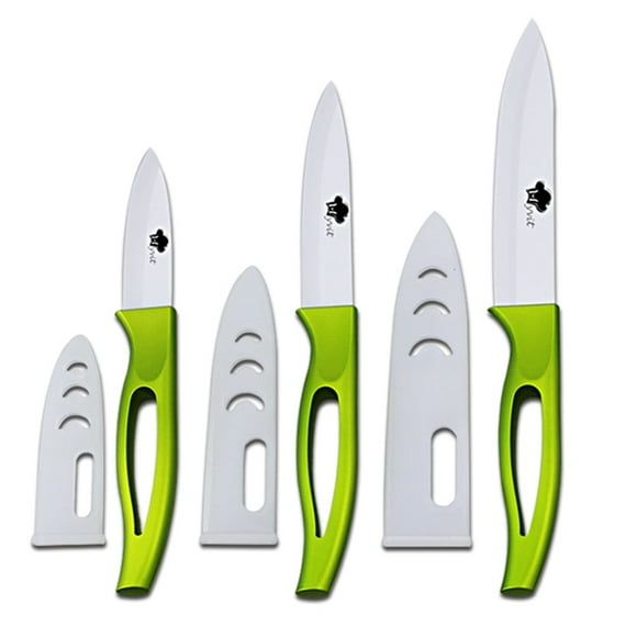 Ceramic Knife Sharp Household Fruit Knives Set with 5inch Utility Knife and 4inch Paring and 3inch Cutter Tools with Sheath