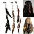 thumbnail image 5 of 3PCS Hair Feathers Clip In Extensions with Braided Beads for Women - for and Summer Festivals 3PCS, 5 of 9