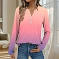 thumbnail image 2 of ManxiVoo Women's Ombre Long Sleeve Button Down Shirt Casual Comfort Fit Gradient Color Stylish Blouse Versatile Tops for Women XXXL Size Pink, 2 of 6