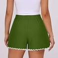 thumbnail image 4 of Stephy Women's Shorts 2025 Summer Casual Cute Ruffle Shorts Comfy Elastic Waist Drawstring Pleated Short, Green, 4XL, 4 of 6