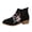 Black, variant on Butterfly Flower Embroidered Boots Country Concert Outfits, Suede Side Zipper Booties Music Festival Wear, Comfortable Low Block Heel Shoes Holiday Street Strolling, Autumn Casual Wearing, Black 6