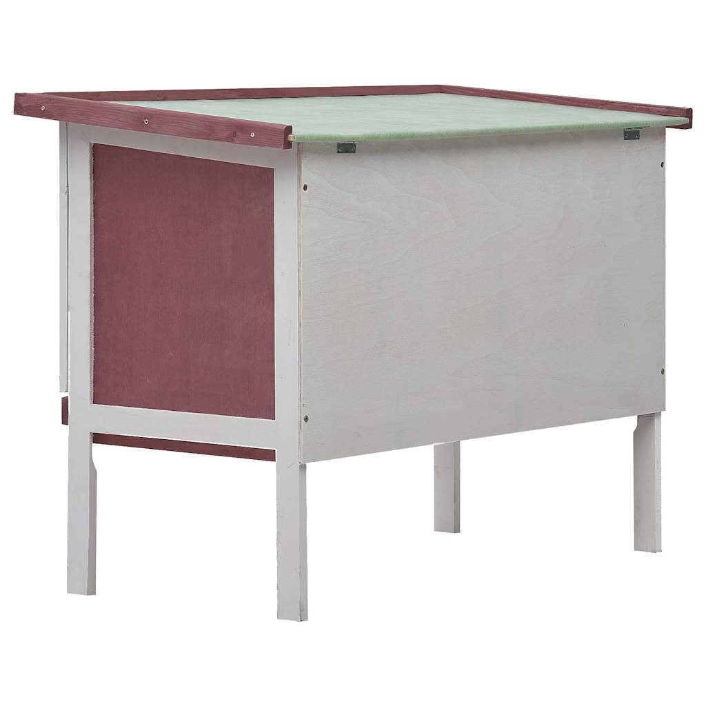 vidaXL Rabbit Hutch Brown Solid pine wood One size Rabbit Hutch