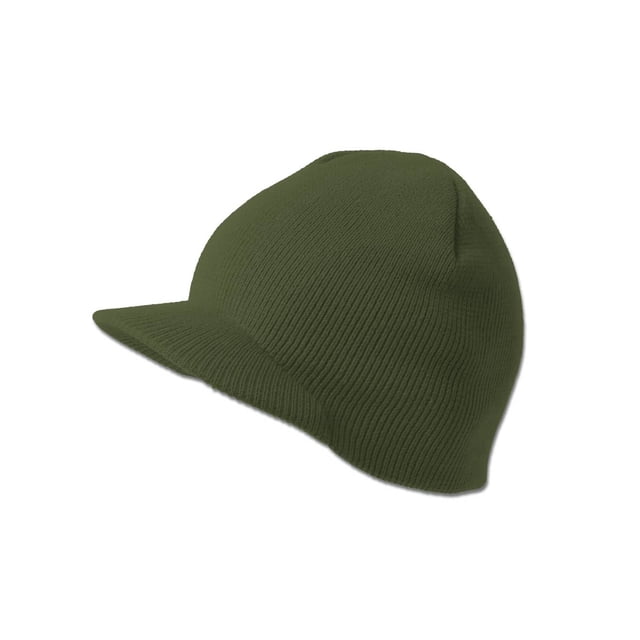 TopHeadwear Solid Cuffless Beanie Visor - Olive