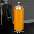 thumbnail image 2 of 17 Gal / 65L Push Lid Trash Can Commercial Grade Heavy Duty Tall Commercial Trash Can Brushed Stainless Steel for Outdoor | Kitchen Waste Bins for Home, Office, Restaurant, Restroom(Orange), 2 of 6