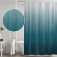 thumbnail image 4 of Blue Ombre Shower Curtain Set - Extra Long 72" x 96" Washable Bathtub Curtain with 12 Hooks, Contemporary Gradient Abstract Art Waterproof Fabric Stall Shower Curtains for Bathroom/Bathtub Décor, 4 of 6