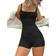 thumbnail image 1 of Fortune Women Sleeveless Romper Square Neck Solid Color Bodycon Short Jumpsuits, 1 of 7