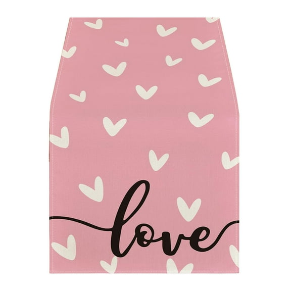YIMWNYI Heart Table Flag – Colorful Valentine’s Day Table Runner for Dining, Wedding, Anniversary, Living Room, and Coffee Table Decoration (4 Sizes Available)