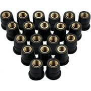 HHJ High Quality Design!20PCS M5 Well Nuts Fairing Fasteners Windshield Motorcycle Accessories Screws Rubber and Steel Parts Windscreen Nuts