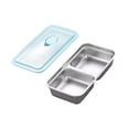 thumbnail image 3 of Contenedor de almacenamiento de alimentos Bento Box portátil, fácil de limpiar, a prueba de fugas, con tapa Cuadrícula doble, 3 of 9