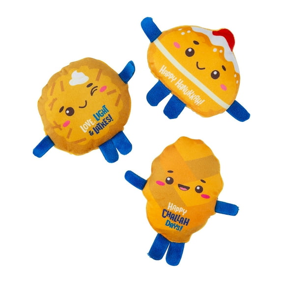 Fun Express 5 1/2" x 3 3/4" Bulk 48 Pieces Hanukkah Food Stuffed Toys Assortment