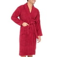 thumbnail image 6 of Notus Shawl Collar Bathrobe for Men Soft Spa Nightgowns 100% Cotton Terry robes for Women - Towel Bathrobe Unisex Terry Cloth Bathrobe, Soft Shower Spa Robe Maroon L, 6 of 7